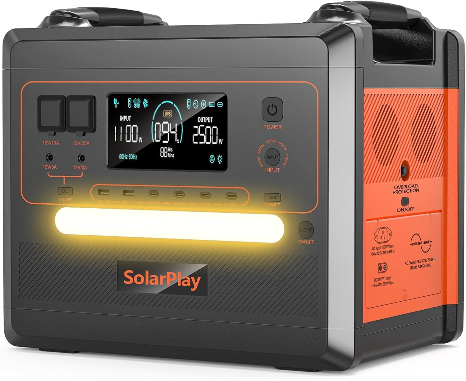 SolarPlay tragbare Powerstation Q2402M für Camping und Zuhause mit 2304Wh LiFePO4 Batterie